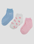 Little M Pack Of 3 Gilrs Ankle Polkapita Kaus Kaki Anak Perempuan