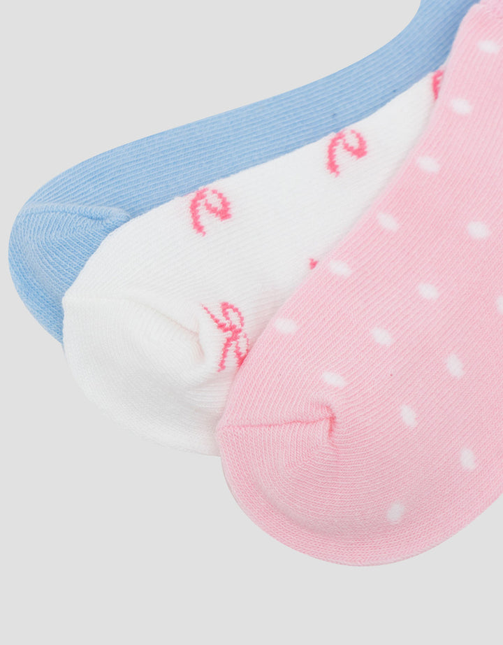 Little M Pack Of 3 Gilrs Ankle Polkapita Kaus Kaki Anak Perempuan