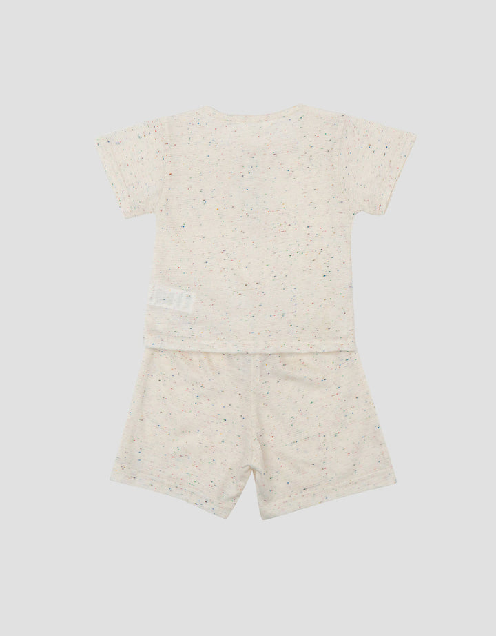 Little M Henley Texture Bintik Pakaian Setelan Bayi