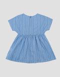 Little M Woven Textured Salur Dress Bayi
