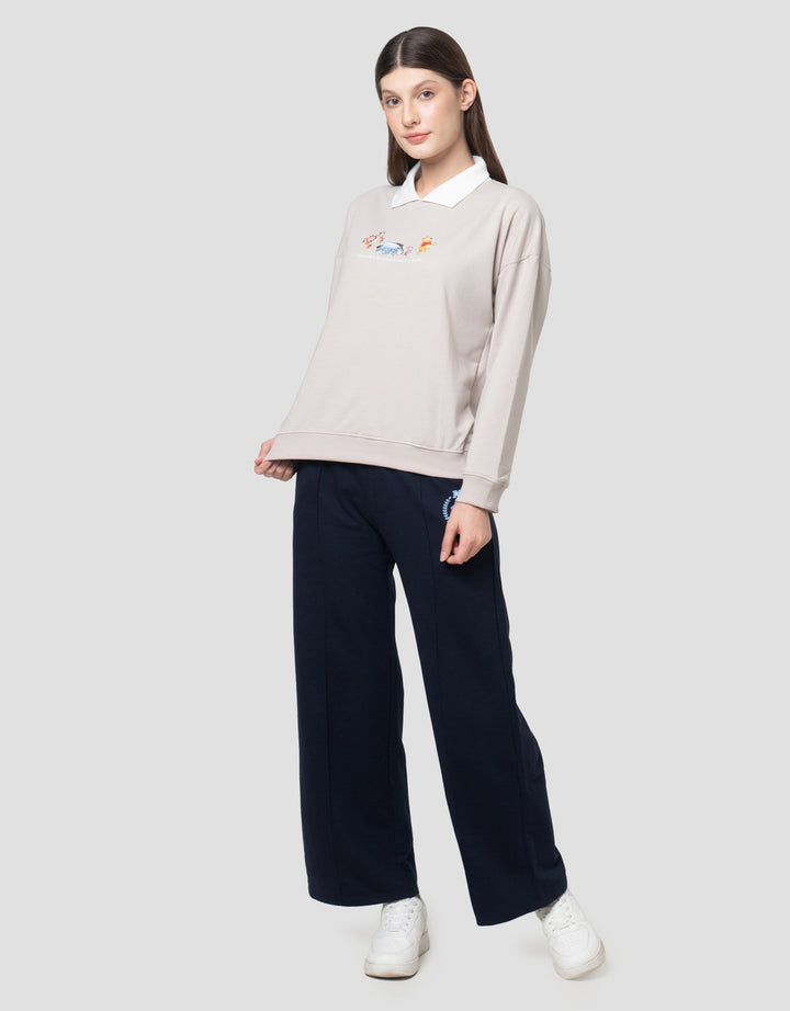 Disney Collar Reg Print Winnie The Pooh Sweater Wanita