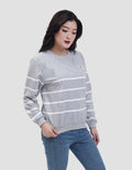 Disney Stripe Print Winnie The Pooh Sweater Wanita
