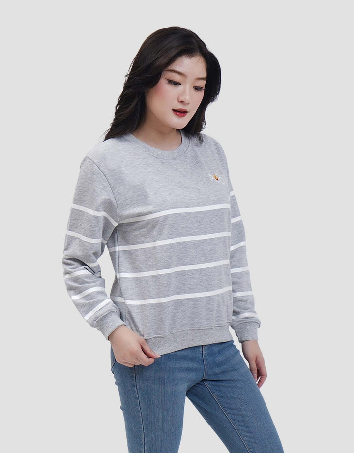 Disney Stripe Print Winnie The Pooh Sweater Wanita