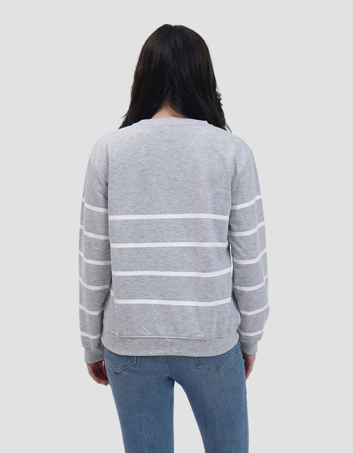 Disney Stripe Print Winnie The Pooh Sweater Wanita