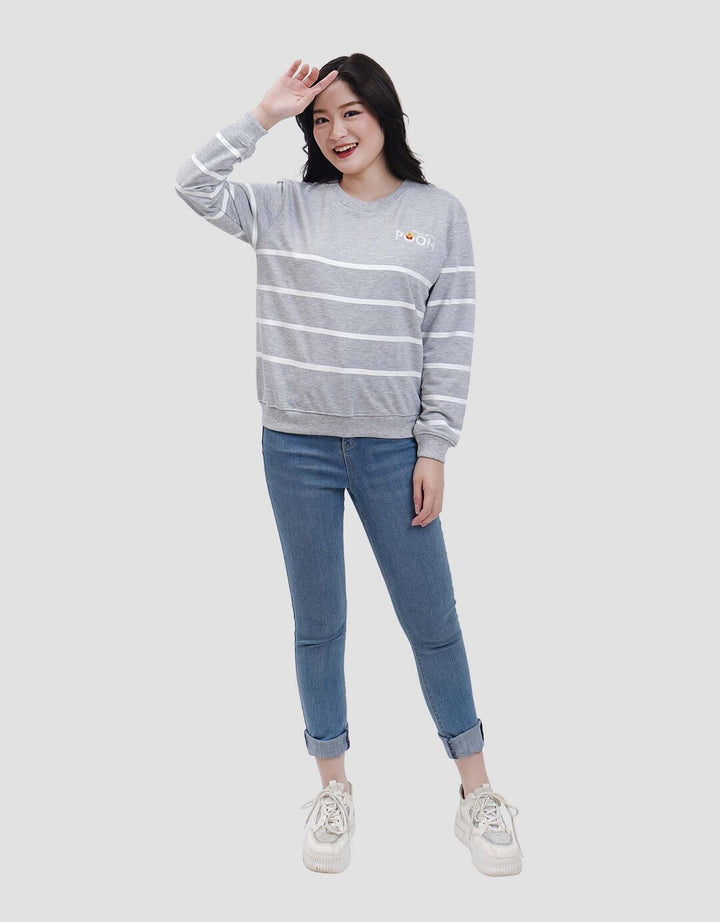 Disney Stripe Print Winnie The Pooh Sweater Wanita
