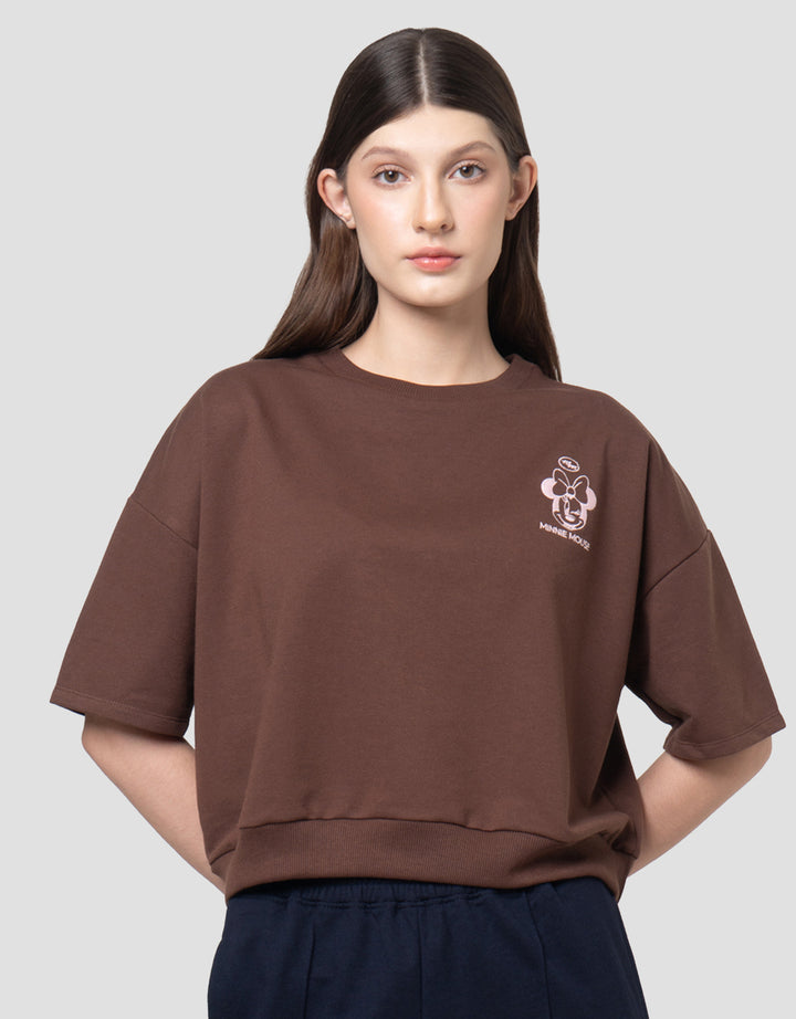 Disney Terry Boxy New Print Mickey Mouse Kaos Wanita