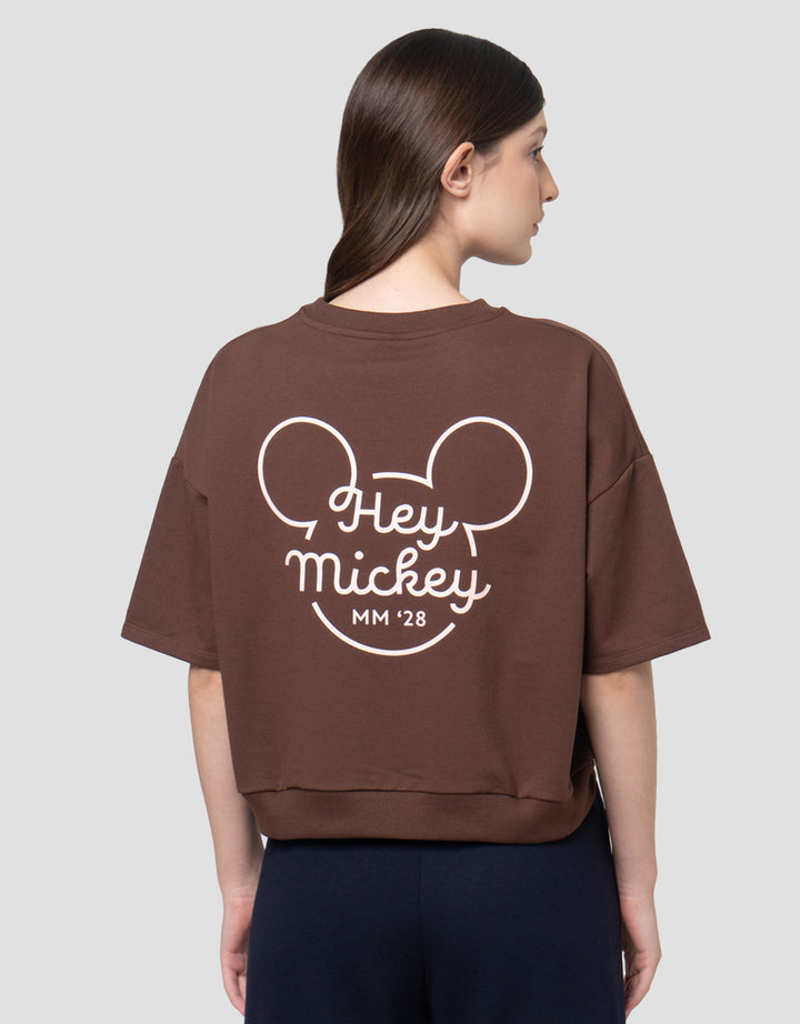 Disney Terry Boxy New Print Mickey Mouse Kaos Wanita