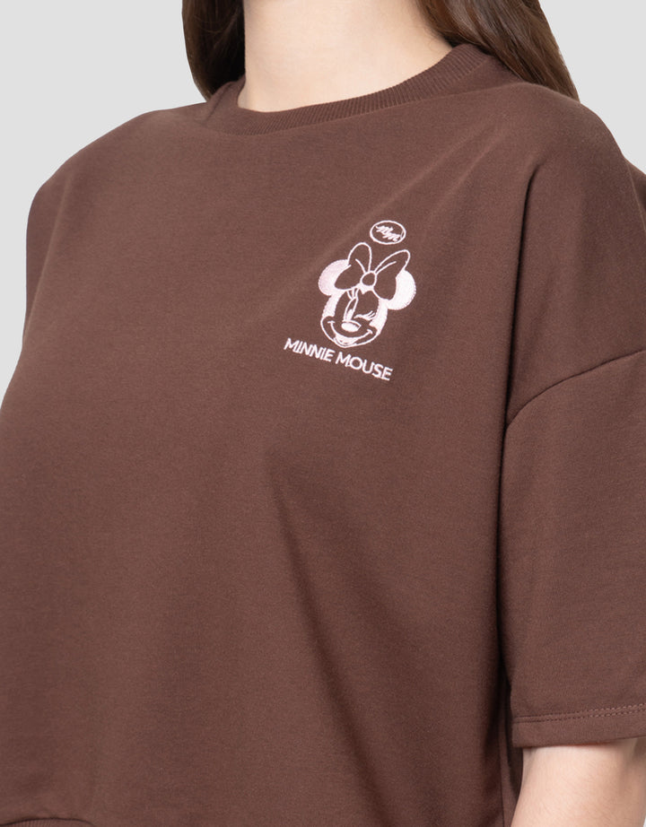 Disney Terry Boxy New Print Mickey Mouse Kaos Wanita