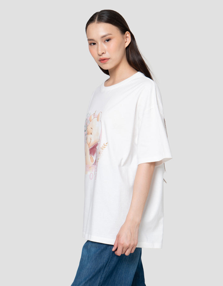 Disney Print Winnie The Pooh Kaos Oversize Wanita