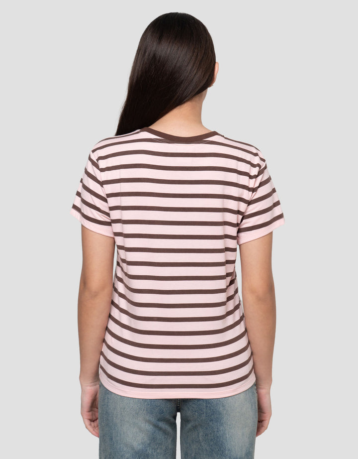 Disney Reg Print Stripe Minnie Mouse Kaos Wanita