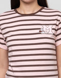 Disney Reg Print Stripe Minnie Mouse Kaos Wanita