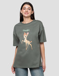 Disney Print Bambi Kaos Oversize Wanita