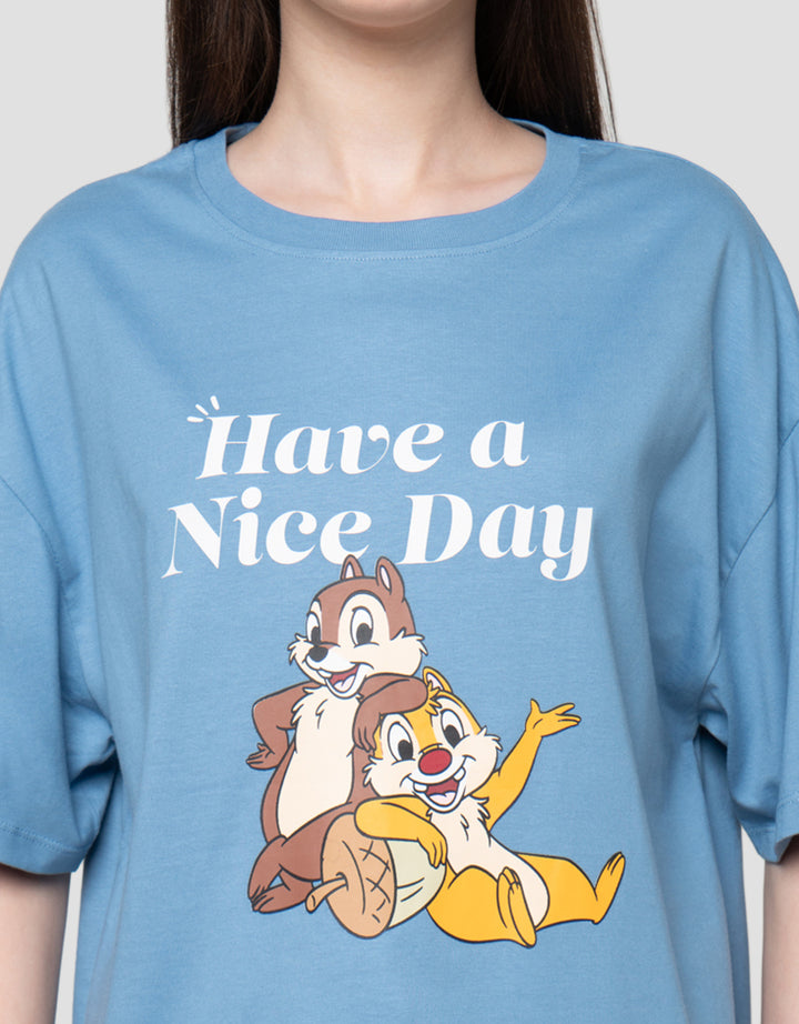 Disney Print Chip N Dale Kaos Oversize Wanita