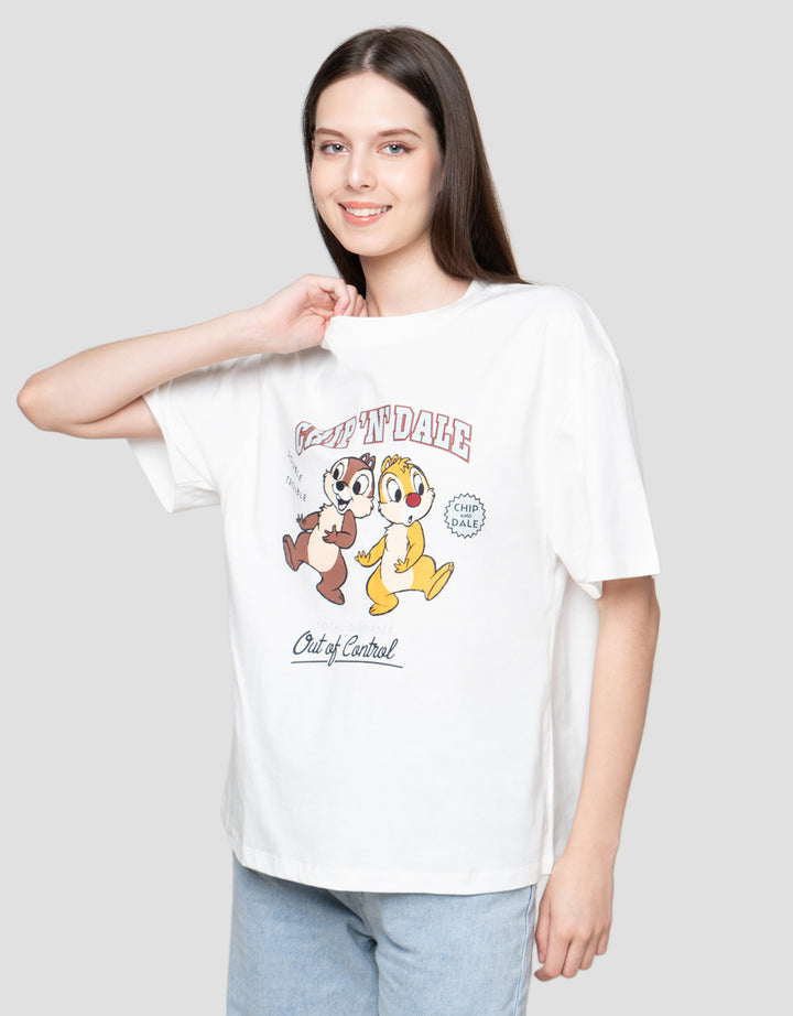 Disney Print Chip N Dale  Kaos Oversize Wanita