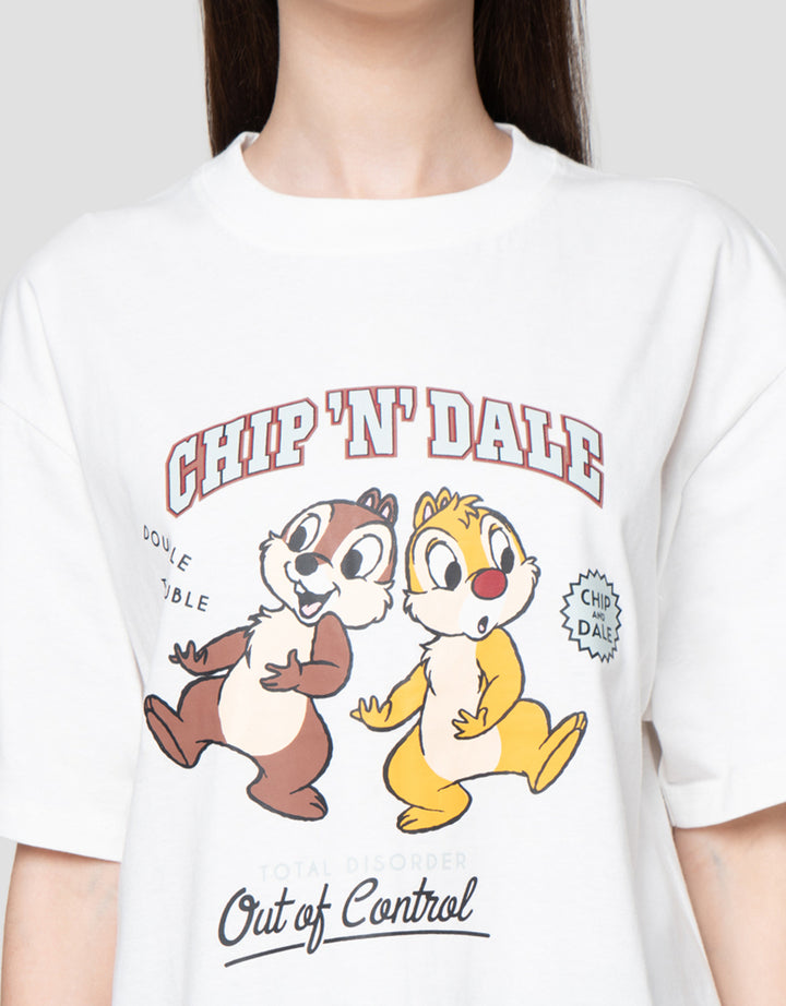 Disney Print Chip N Dale  Kaos Oversize Wanita