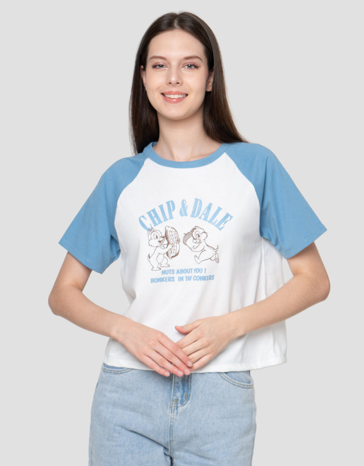 Disney Boxy Raglan Print Chip & Dale Kaos Wanita