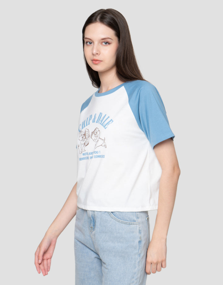 Disney Boxy Raglan Print Chip & Dale Kaos Wanita