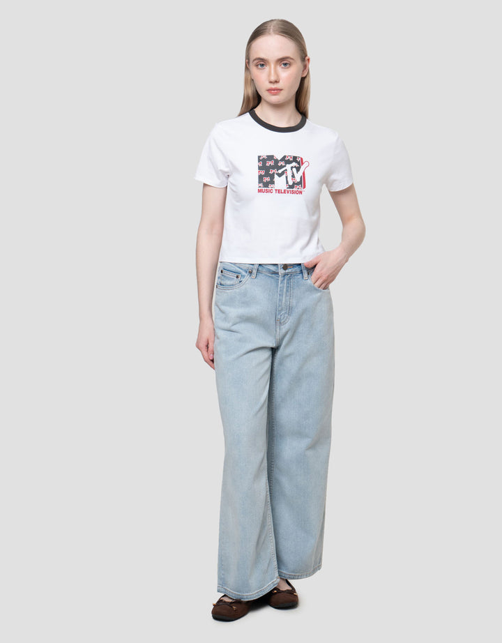 Nevada Baby Tee Print Wb Mtv Kaos Wanita