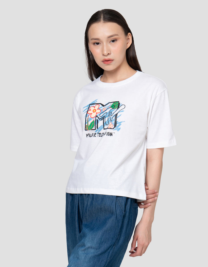 Nevada Tee Boxy Print Kaos Wanita