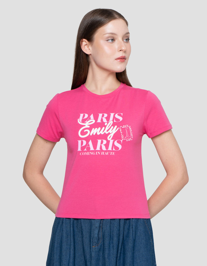 Nevada Baby Tee 2 Print Emily In Paris Kaos Wanita