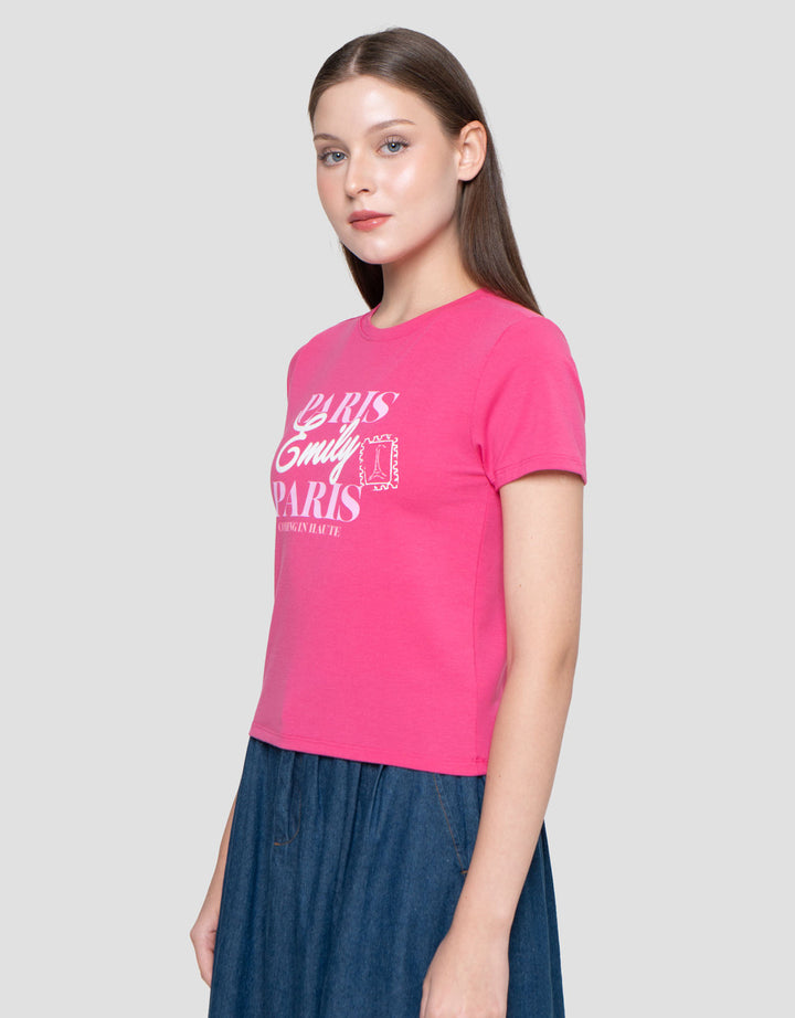 Nevada Baby Tee 2 Print Emily In Paris Kaos Wanita