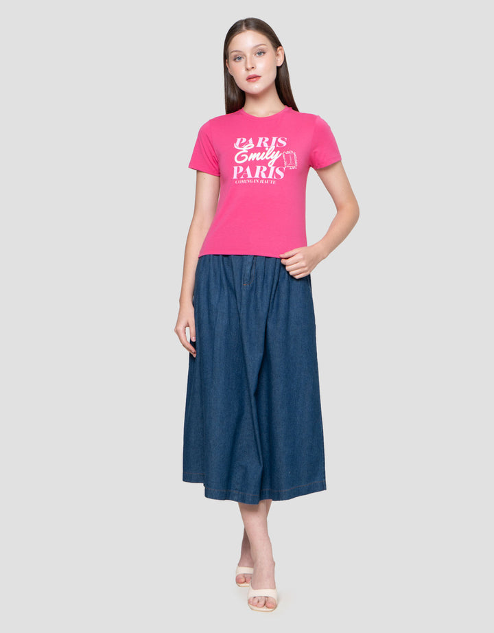 Nevada Baby Tee 2 Print Emily In Paris Kaos Wanita