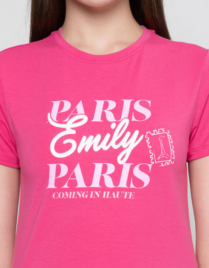 Nevada Baby Tee 2 Print Emily In Paris Kaos Wanita