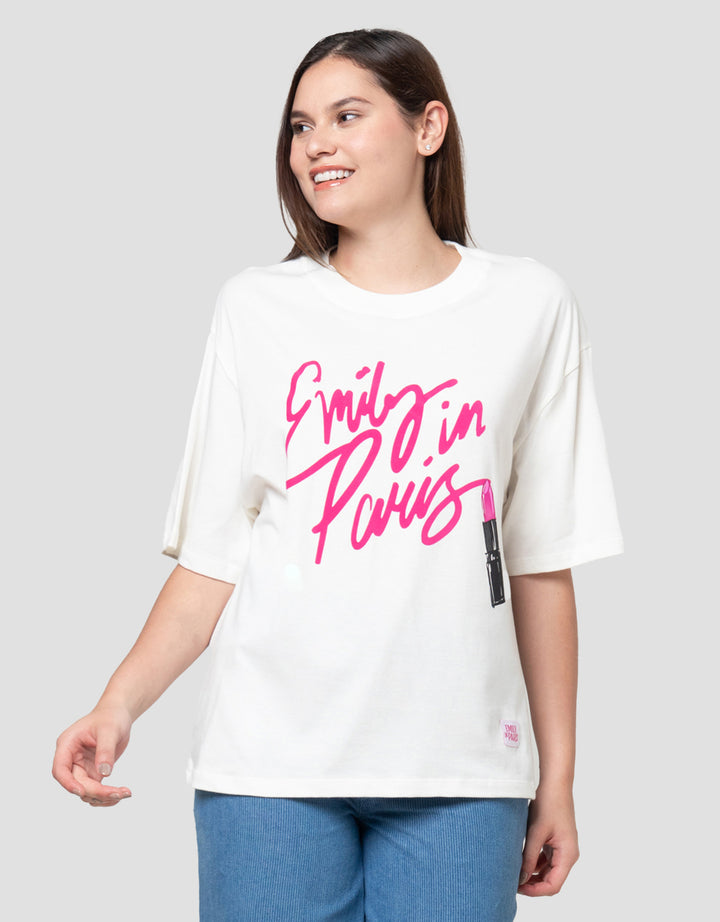 Nevada New Print Emily In Paris Kaos OversizeWanita