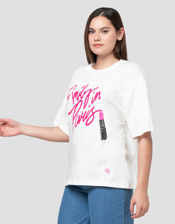 Nevada New Print Emily In Paris Kaos OversizeWanita