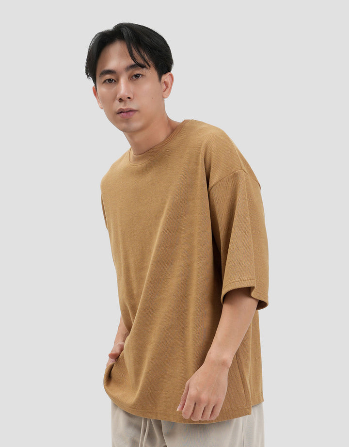Nevada Basic Texture Print Kaos Oversize Pria