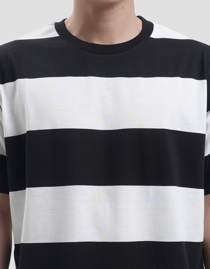 Nevada Stripe Yarndyed Back Print Number 89 Kaos Pria