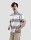 Nevada Stripe Yarndyed Back Print Number 68 Kaos Pria
