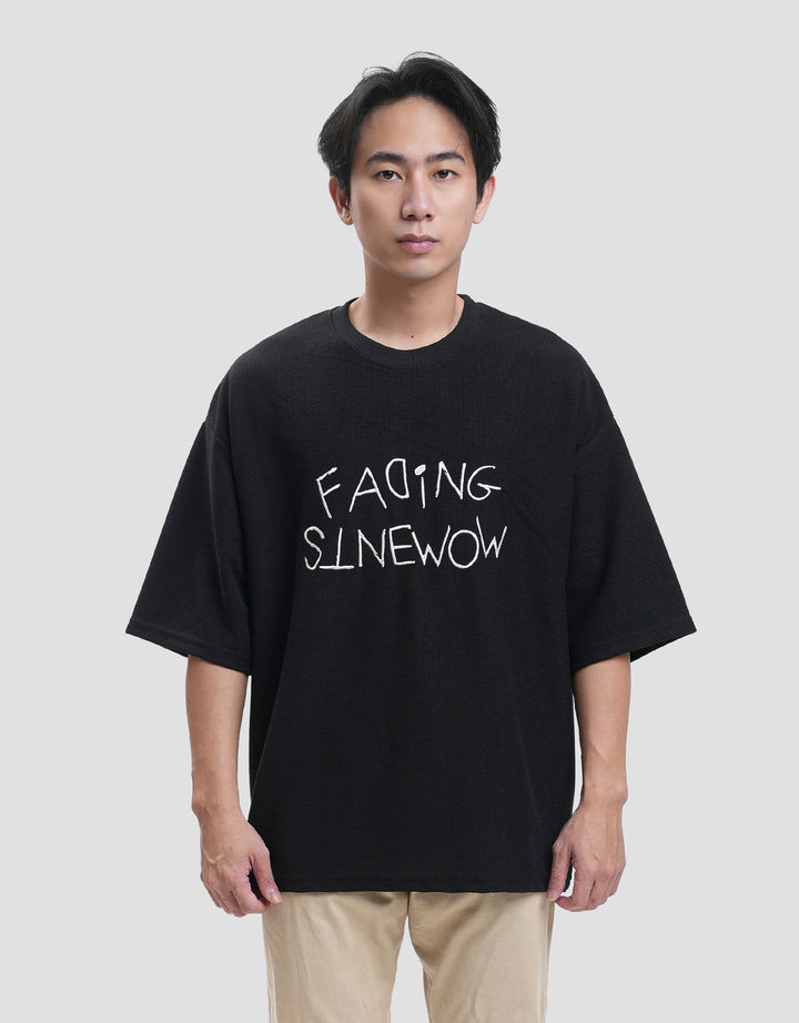 Nevada Texture Embro Wording - Style 1 Kaos Oversize Pria