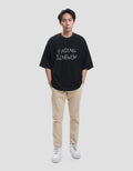 Nevada Texture Embro Wording - Style 1 Kaos Oversize Pria