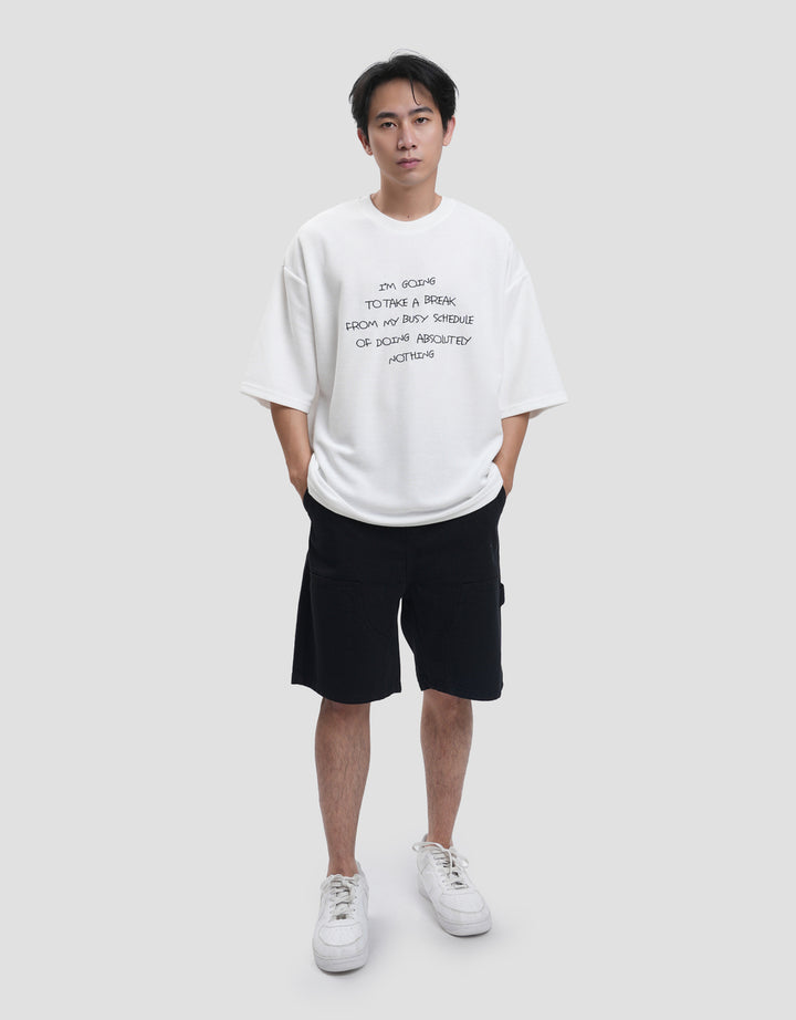 Nevada Texture Embro Wording - Style 2 Kaos Oversize Pria