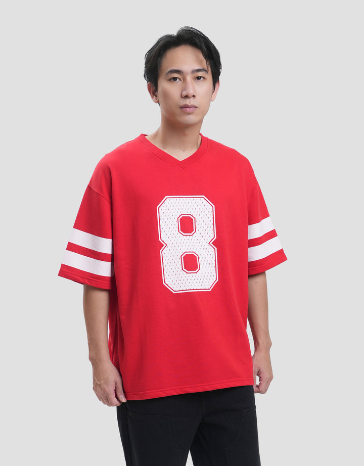 Nevada Babyterry Varsity Look Number 8 Kaos Oversize Pria