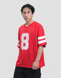 Nevada Babyterry Varsity Look Number 8 Kaos Oversize Pria