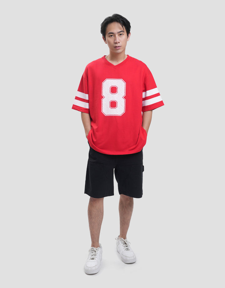 Nevada Babyterry Varsity Look Number 8 Kaos Oversize Pria