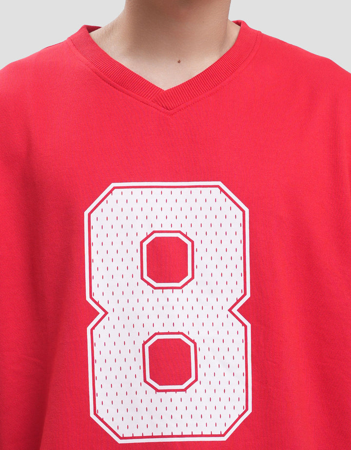 Nevada Babyterry Varsity Look Number 8 Kaos Oversize Pria