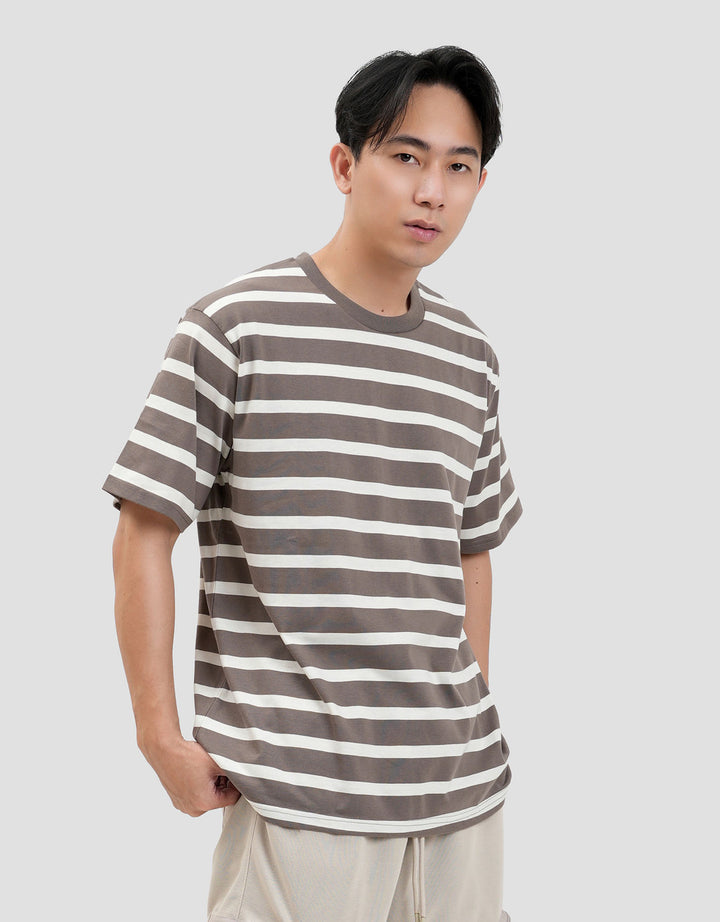 Nevada Stripe Yarndyed Q2 Kaos Pria