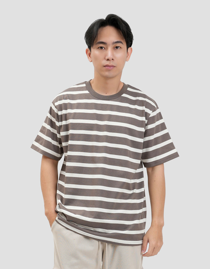 Nevada Stripe Yarndyed Q2 Kaos Pria