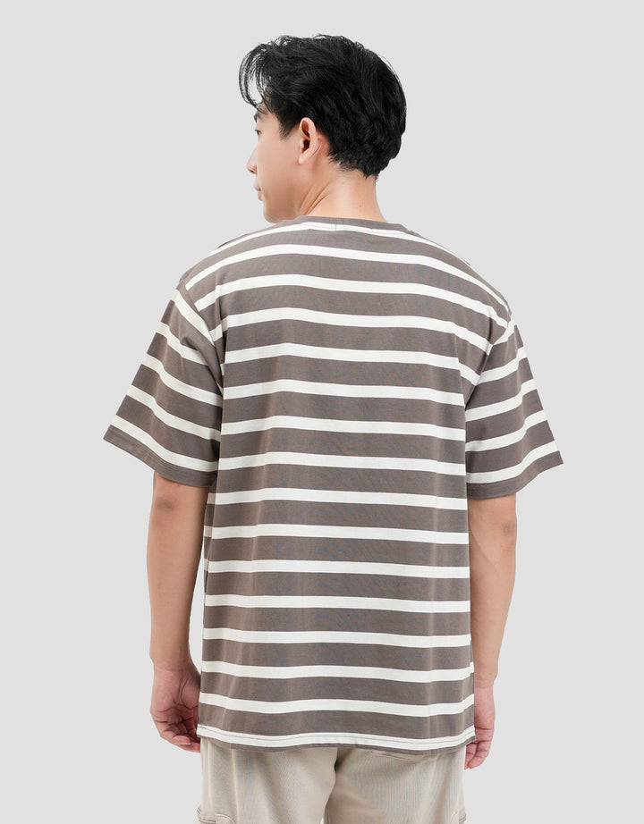 Nevada Stripe Yarndyed Q2 Kaos Pria