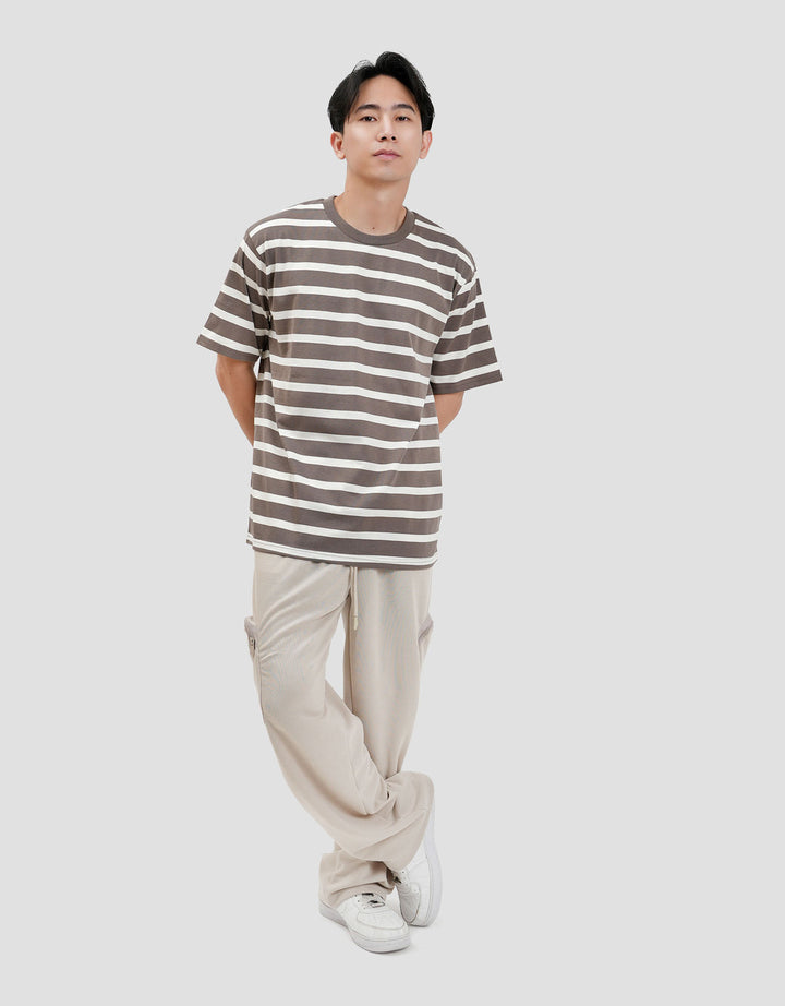 Nevada Stripe Yarndyed Q2 Kaos Pria