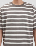 Nevada Stripe Yarndyed Q2 Kaos Pria
