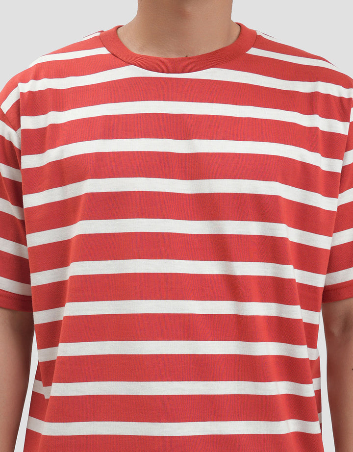 Nevada Stripe Yarndyed Q2 Kaos Pria