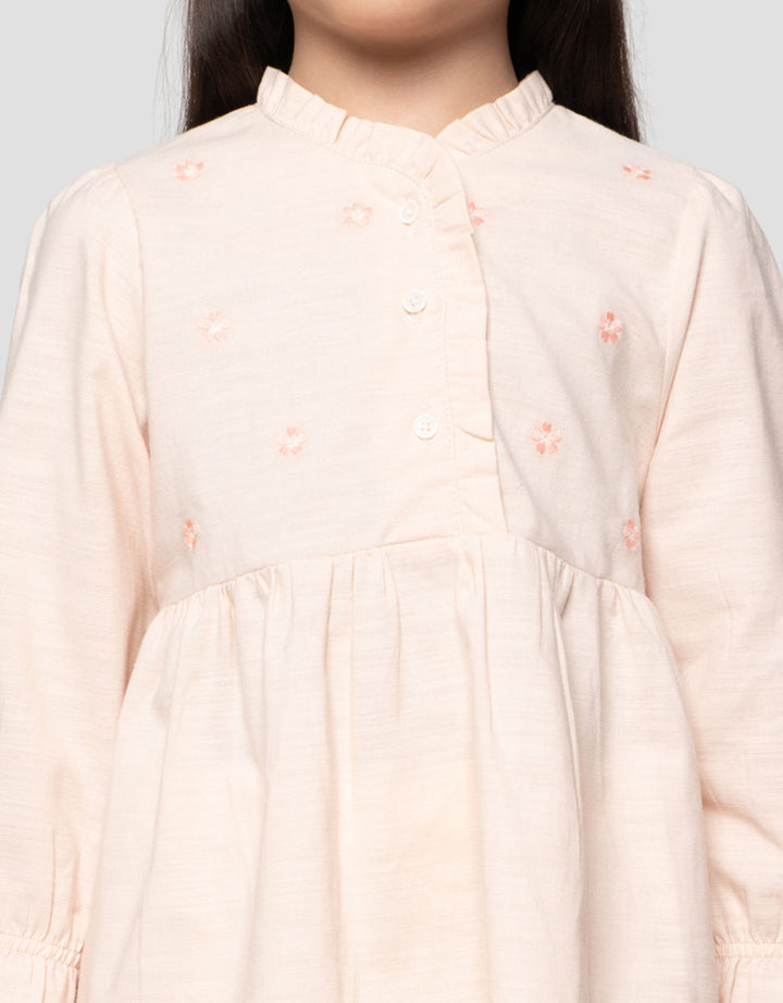 Little M Bordir Setelan Baju Muslim Anak Perempuan