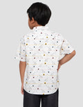 Little M Dino Salur Kemeja Anak Laki-laki