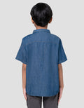 Little M Komb Print Salur Kemeja Denim Anak Laki-laki