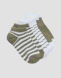 Little M Pack Of 3 Stripe Ankle Kaus Kaki Bayi