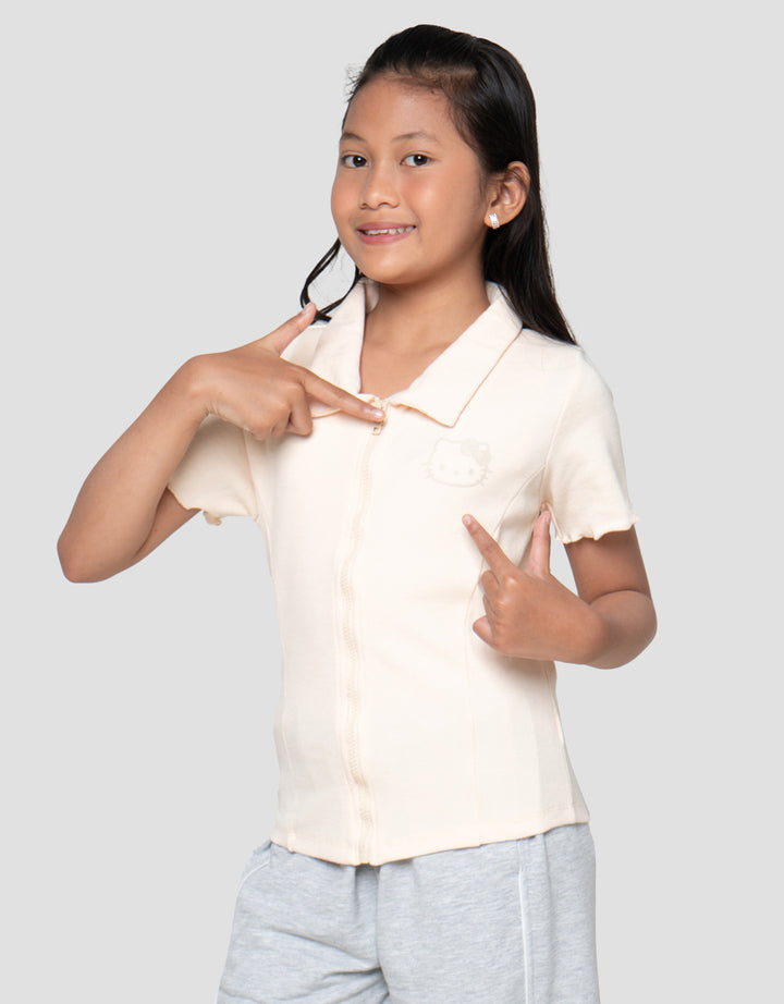 Character Rib Zipper Collar Hello Kitty Outer Anak Perempuan